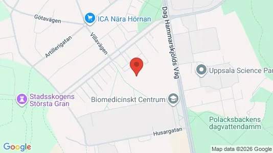 Rooms for rent i Uppsala - kort over placeringen