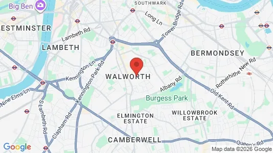 Houses for rent i London SE17 - kort over placeringen