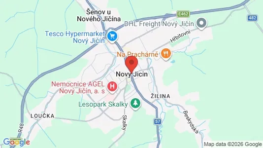 Apartments for rent i Nový Jičín - kort over placeringen
