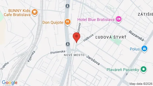 Apartments for rent i Bratislava Nové Mesto - kort over placeringen