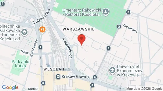 Apartments for rent i Kraków Śródmieście - kort over placeringen