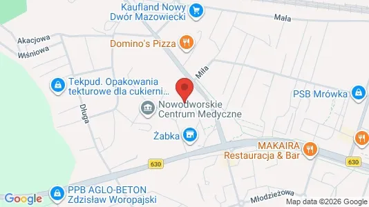 Apartments for rent i Nowodworski - kort over placeringen