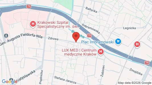 Apartments for rent i Kraków Krowodrza - kort over placeringen