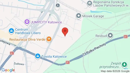 Apartments for rent i Katowice - kort over placeringen