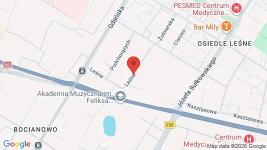 Apartments for rent i Bydgoszcz - kort over placeringen