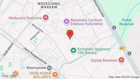 Apartments for rent i Warszawa Bielany - kort over placeringen