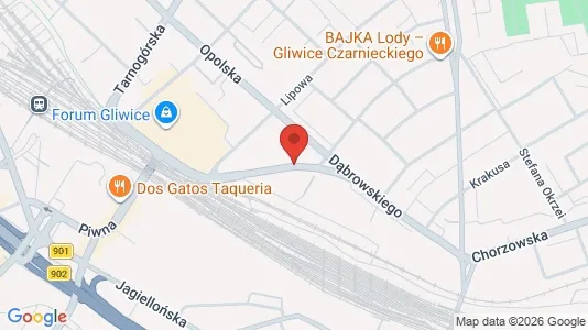 Apartments for rent i Gliwice - kort over placeringen