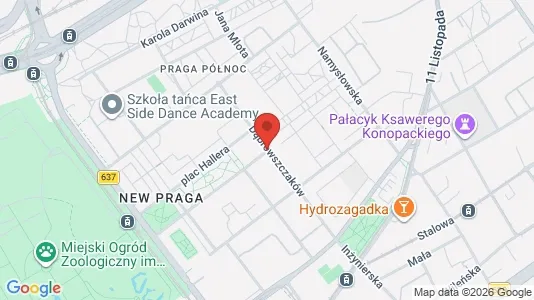 Apartments for rent i Warszawa Praga-Północ - kort over placeringen