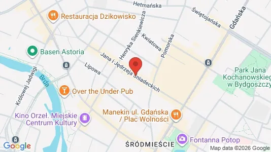 Apartments for rent i Bydgoszcz - kort over placeringen