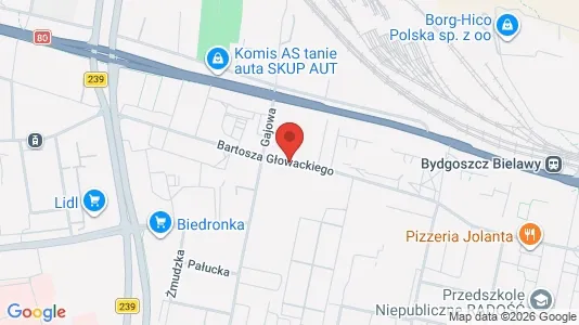 Apartments for rent i Bydgoszcz - kort over placeringen