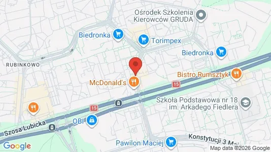 Apartments for rent i Toruń - kort over placeringen