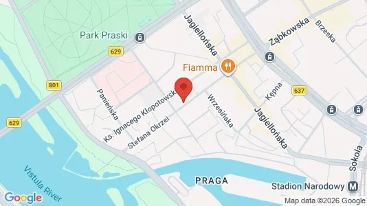 Apartments for rent i Warszawa Praga-Północ - kort over placeringen