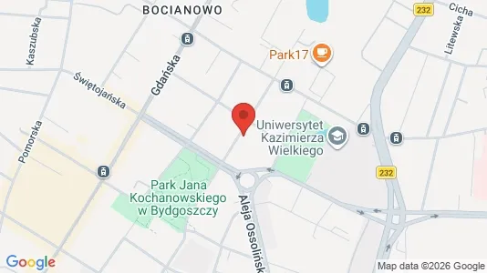 Apartments for rent i Bydgoszcz - kort over placeringen