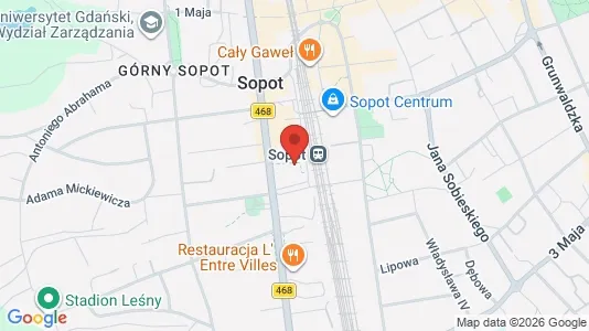 Apartments for rent i Sopot - kort over placeringen
