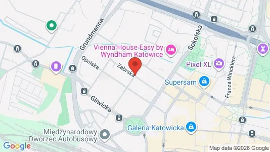 Apartments for rent i Katowice - kort over placeringen
