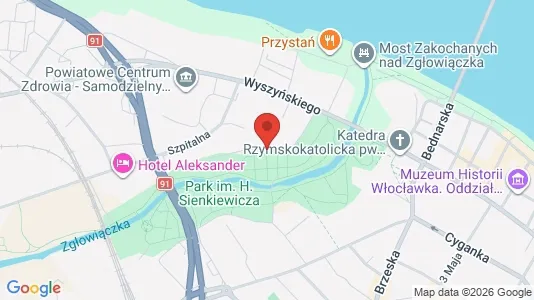 Apartments for rent i Włocławek - kort over placeringen