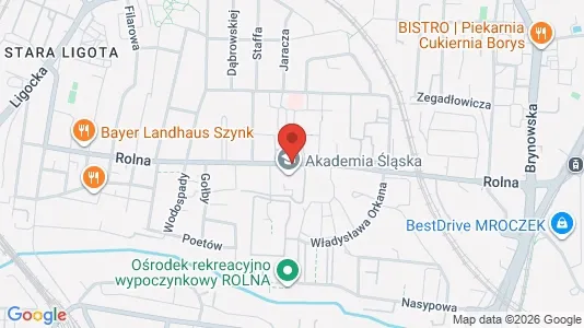 Apartments for rent i Katowice - kort over placeringen