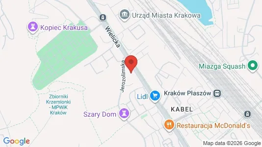 Apartments for rent i Kraków Podgórze - kort over placeringen