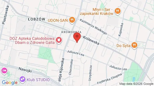 Apartments for rent i Kraków Krowodrza - kort over placeringen