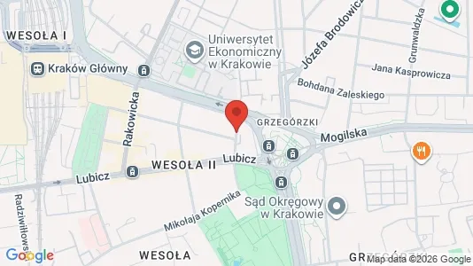 Apartments for rent i Kraków Śródmieście - kort over placeringen