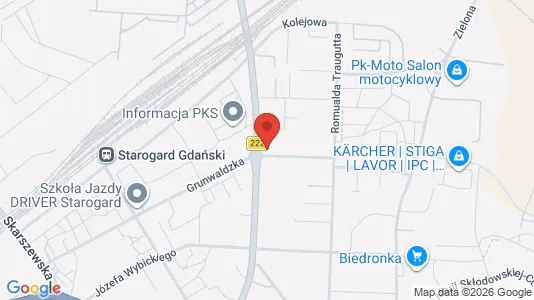 Apartments for rent i Starogardzki - kort over placeringen