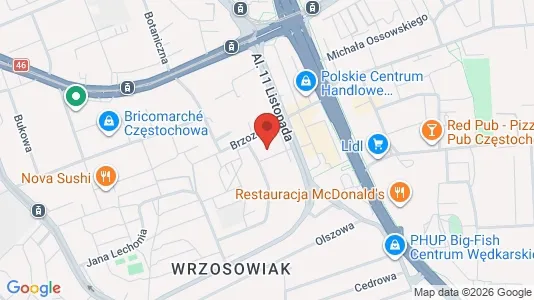 Apartments for rent i Częstochowa - kort over placeringen