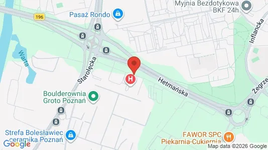 Apartments for rent i Poznań - kort over placeringen