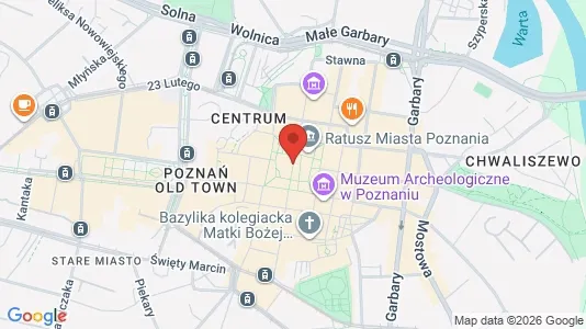 Apartments for rent i Poznań - kort over placeringen