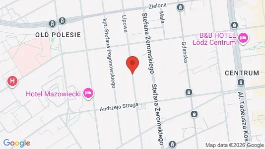 Apartments for rent i Łódź - kort over placeringen