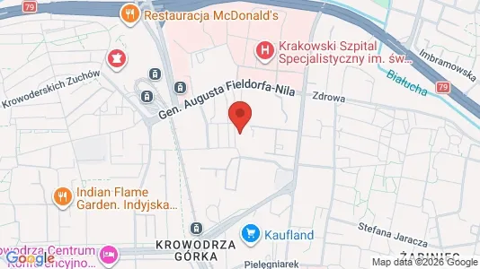Apartments for rent i Kraków Krowodrza - kort over placeringen