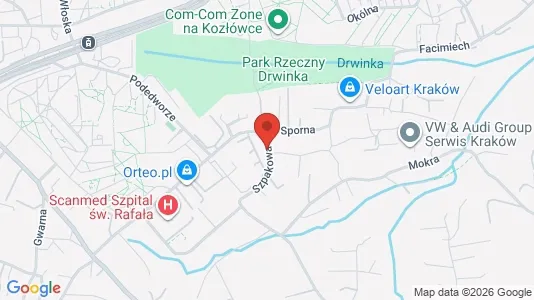 Apartments for rent i Kraków Podgórze - kort over placeringen