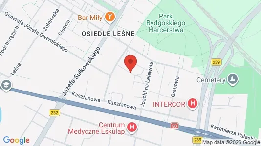 Apartments for rent i Bydgoszcz - kort over placeringen