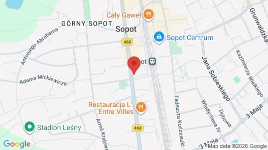 Apartments for rent i Sopot - kort over placeringen