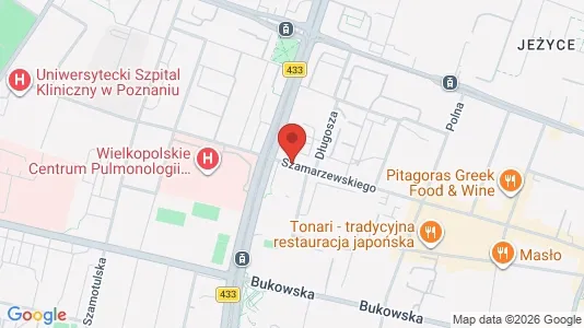 Apartments for rent i Poznań - kort over placeringen