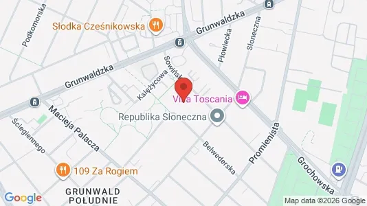 Apartments for rent i Poznań - kort over placeringen