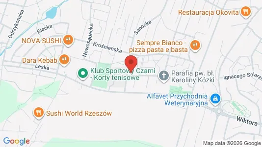 Apartments for rent i Rzeszów - kort over placeringen