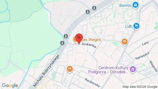 Apartments for rent i Kraków Podgórze - kort over placeringen