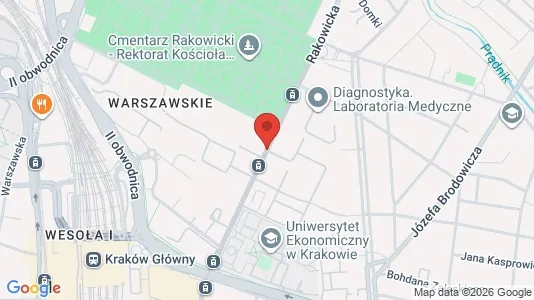 Apartments for rent i Kraków Śródmieście - kort over placeringen
