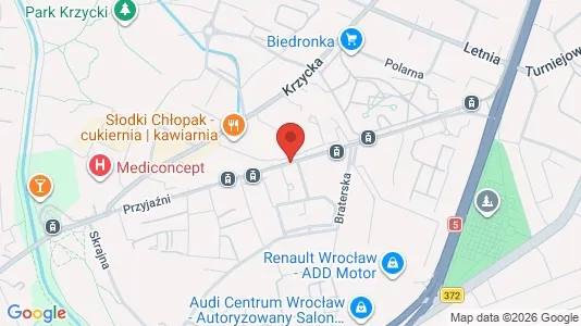 Apartments for rent i Wrocław - kort over placeringen