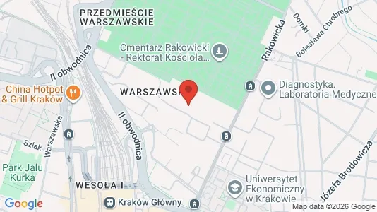 Apartments for rent i Kraków Śródmieście - kort over placeringen