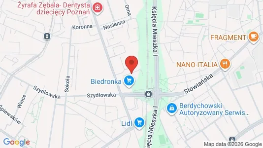Rooms for rent i Poznań - kort over placeringen