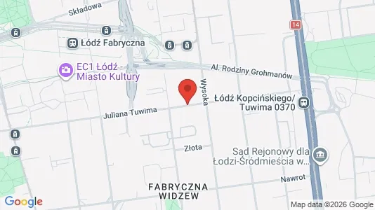Apartments for rent i Łódź - kort over placeringen