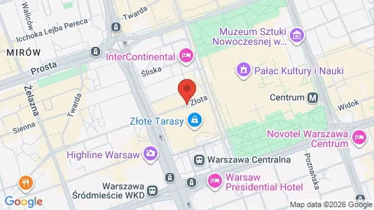 Apartments for rent i Warszawa Śródmieście - kort over placeringen