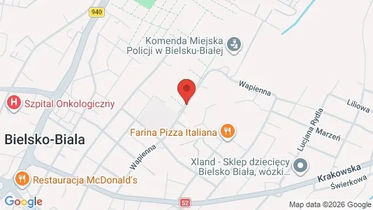 Apartments for rent i Bielsko-Biała - kort over placeringen
