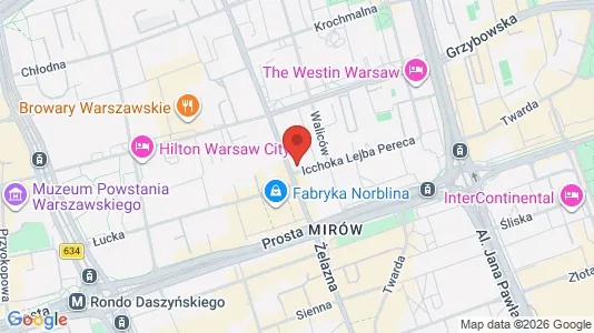 Apartments for rent i Warszawa Wola - kort over placeringen