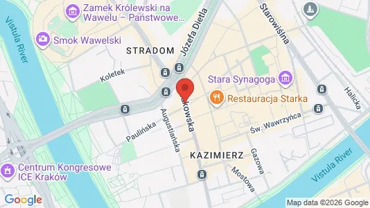 Apartments for rent i Kraków Podgórze - kort over placeringen