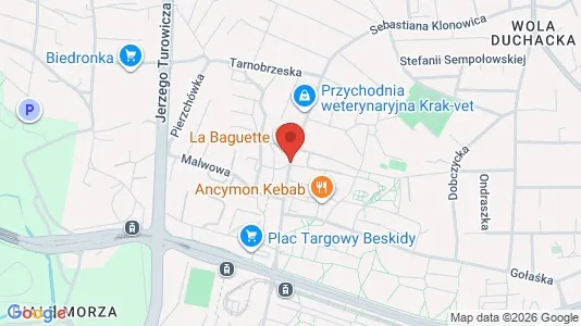 Apartments for rent i Kraków Krowodrza - kort over placeringen