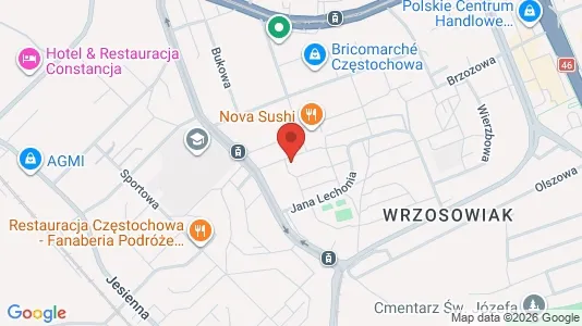 Apartments for rent i Częstochowa - kort over placeringen
