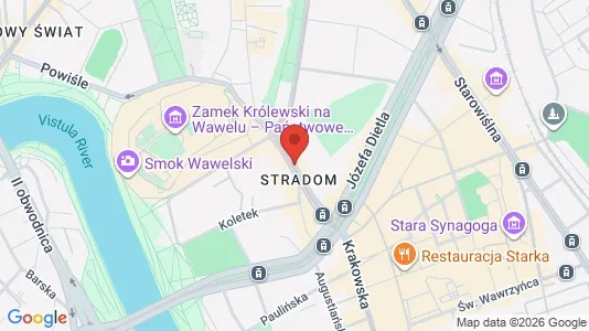 Apartments for rent i Kraków Śródmieście - kort over placeringen