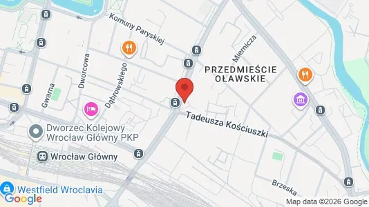 Apartments for rent i Wrocław - kort over placeringen